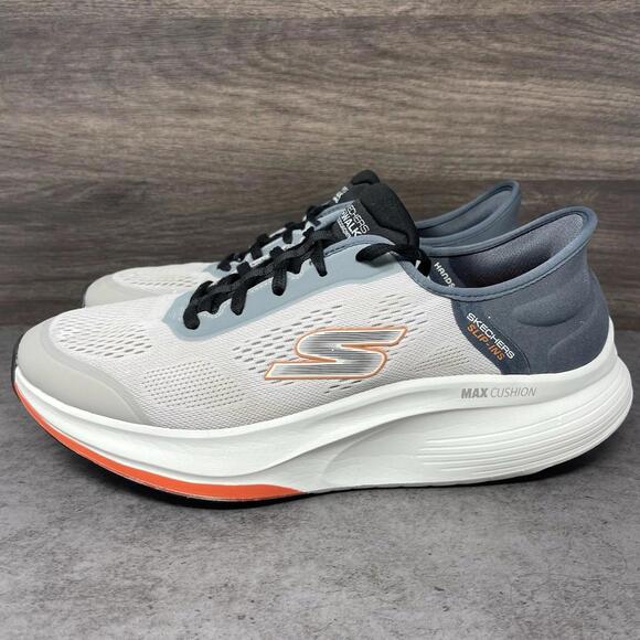 Skechers Performance Slip Ins Sneakers Mens Size 10.5 Grey Orange Athletic